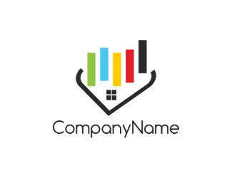 Projekt graficzny logo dla firmy online kolorowe nieruchomości